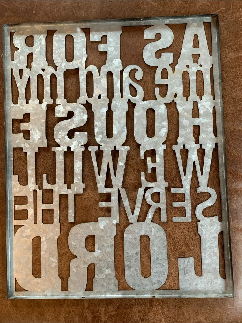 Black Metal Typography Wall Decor AS FOR ME AND MY HOUSE WE WILL SERVE THE LORD